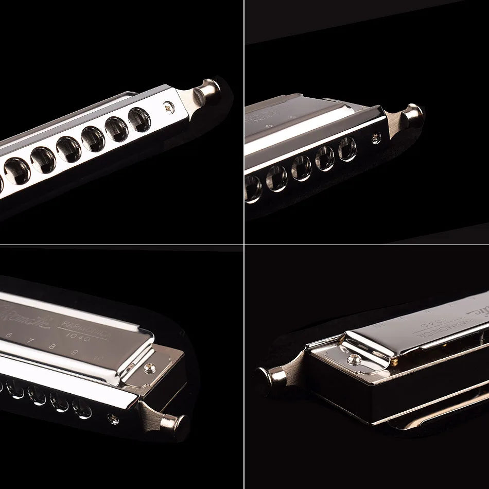 Professional Chromatic Harmonica C Key - 10 Holes, 40 Tones for All Ages