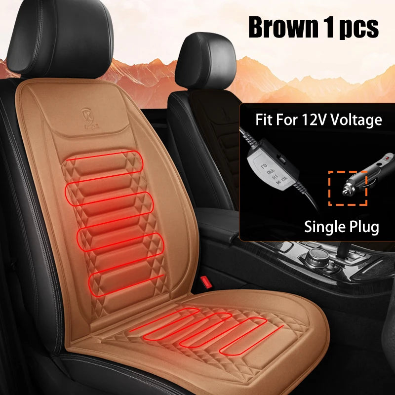 Winter Heated Car Seat Cover - 12V Universal Warmer Cushion Protector