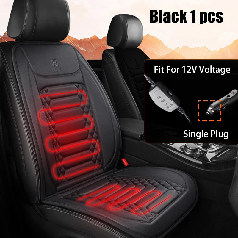 Winter Heated Car Seat Cover - 12V Universal Warmer Cushion Protector