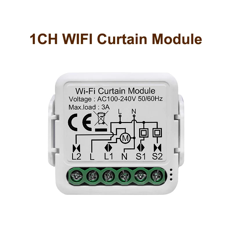 GIRIER Tuya Smart WiFi Curtain Module for Roller Shutters - Alexa & Google Home Compatible