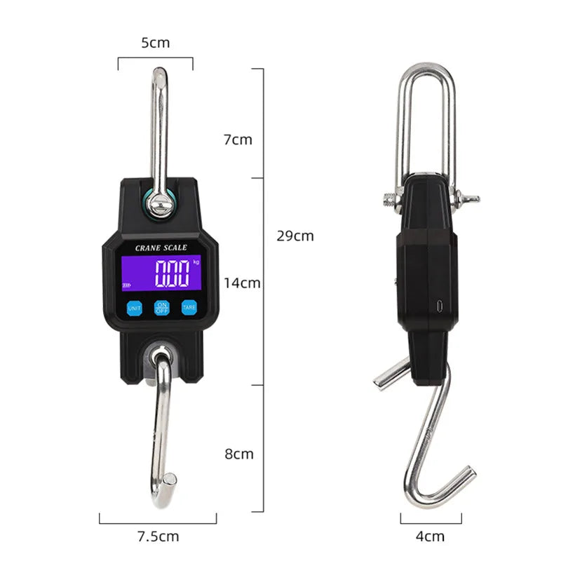 Heavy Duty 300kg Bluetooth Industrial Crane Scale | Digital Hanging Hook Scale