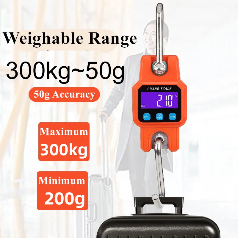 Heavy Duty 300kg Bluetooth Industrial Crane Scale | Digital Hanging Hook Scale