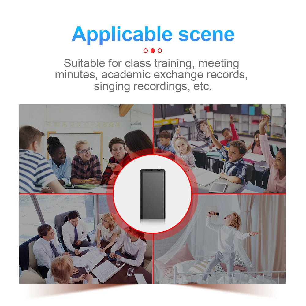 Ultra-Thin Mini Voice Recorder & MP3 Player | Digital Dictaphone 4-32GB