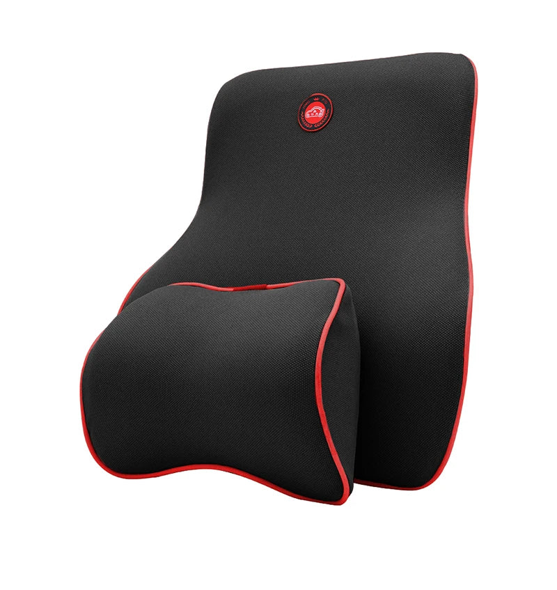 Memory Foam Car Seat Pillow Set - Neck, Lumbar & Headrest Support