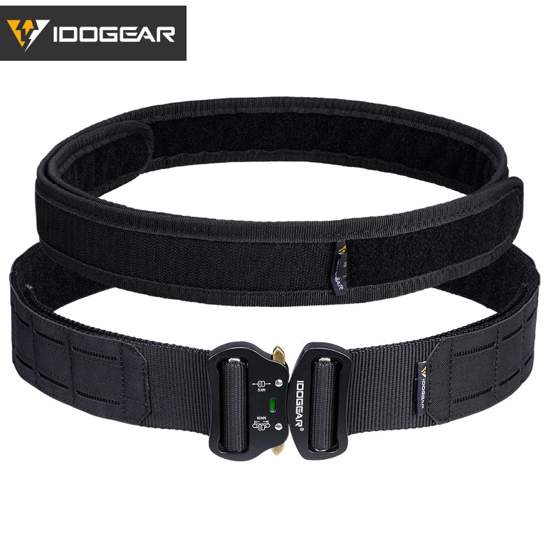 IDOGEAR 2-Inch Tactical Belt with Quick Release Buckle & MOLLE Laser Cut