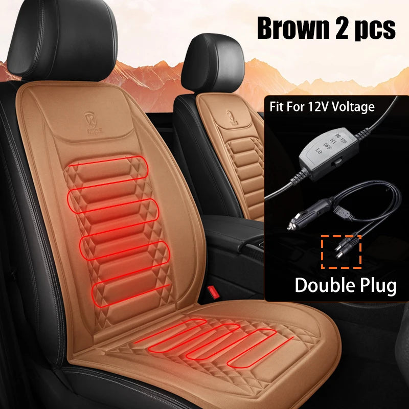 Winter Heated Car Seat Cover - 12V Universal Warmer Cushion Protector