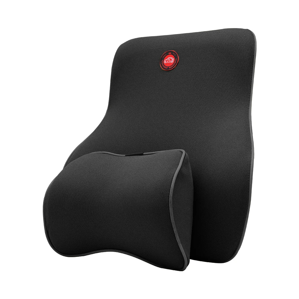 Memory Foam Car Seat Pillow Set - Neck, Lumbar & Headrest Support