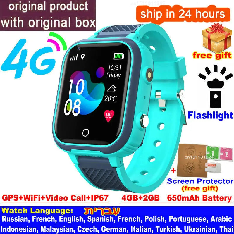 LT21 Kids 4G Smartwatch - GPS, Video Call, SOS, IP67 Waterproof
