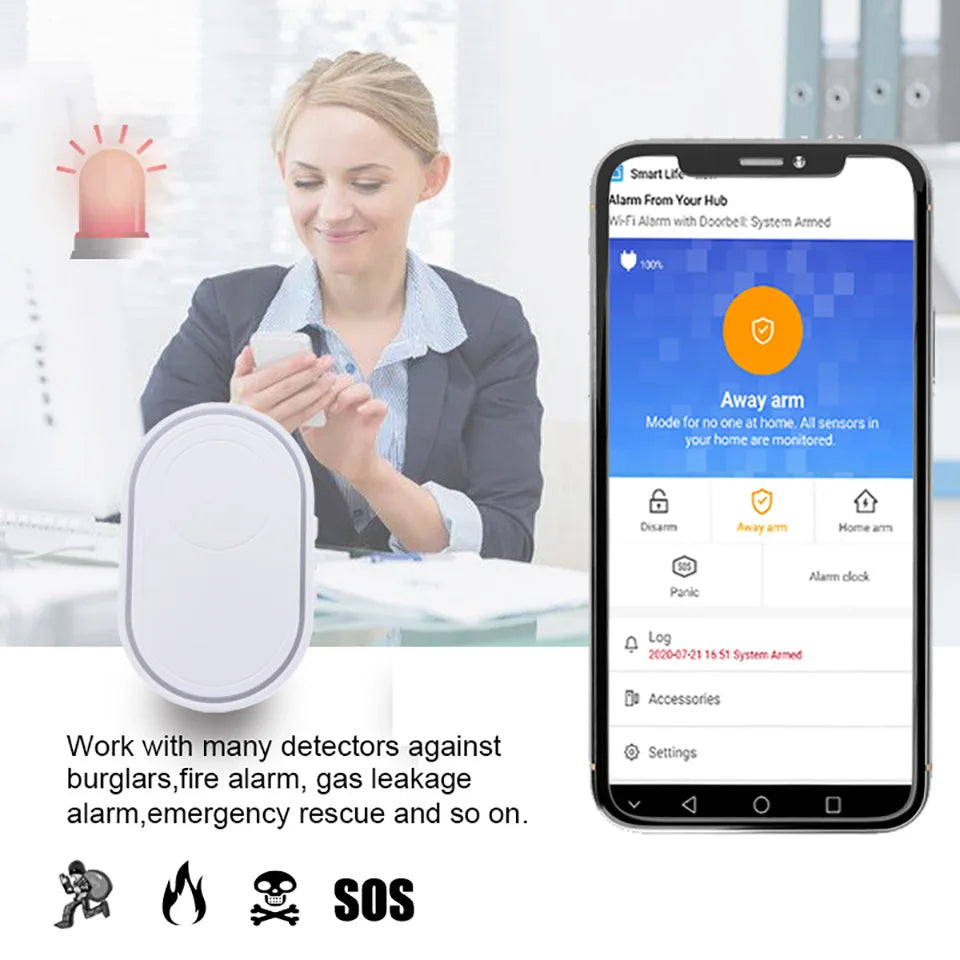 Tuya Wireless SOS Panic Button | Emergency Alert System