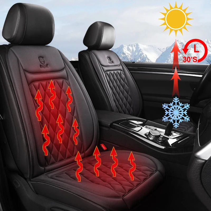 Heated Car Seat Cover | Quick Heat Seat Protector 12-24V