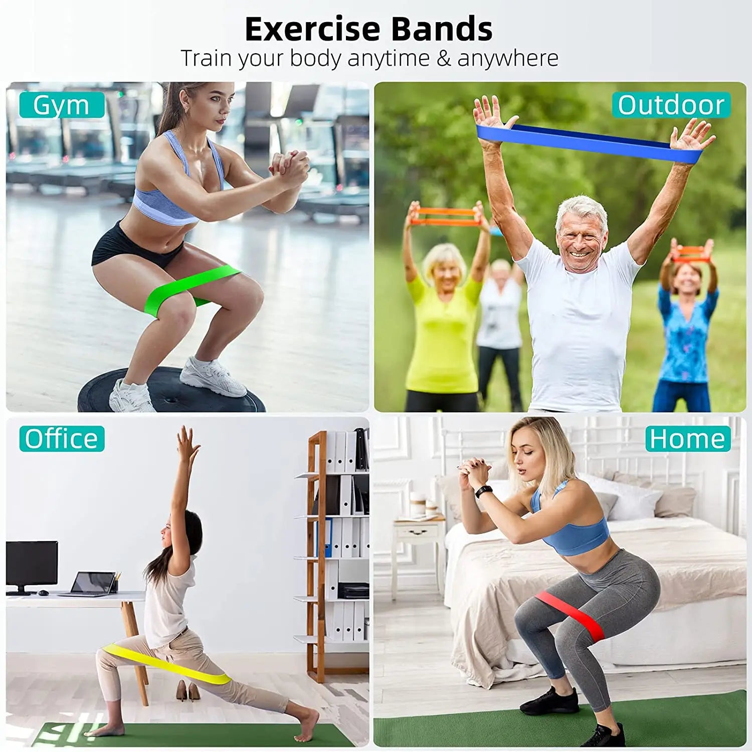 Workout Bar & Resistance Bands Set - Home Gym & Pilates
