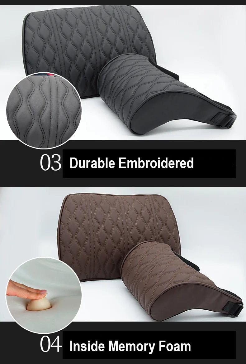 Vabena HOT Car Neck & Lumbar Support Pillow Set - Memory Foam Comfort