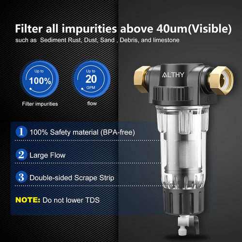 ALTHY Whole House Spin Down Sediment Water Filter Central Prefilter System