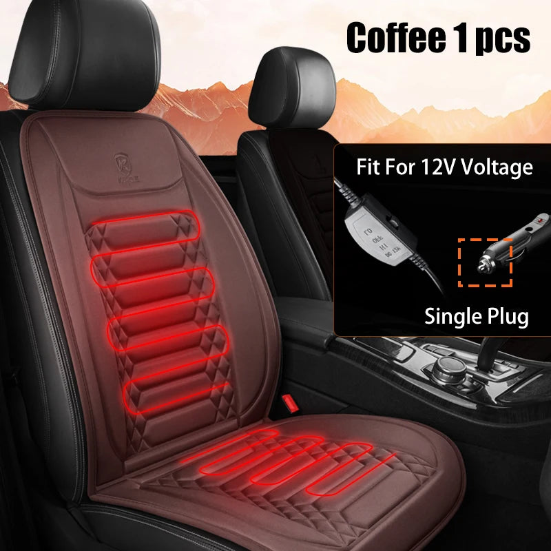 Winter Heated Car Seat Cover - 12V Universal Warmer Cushion Protector