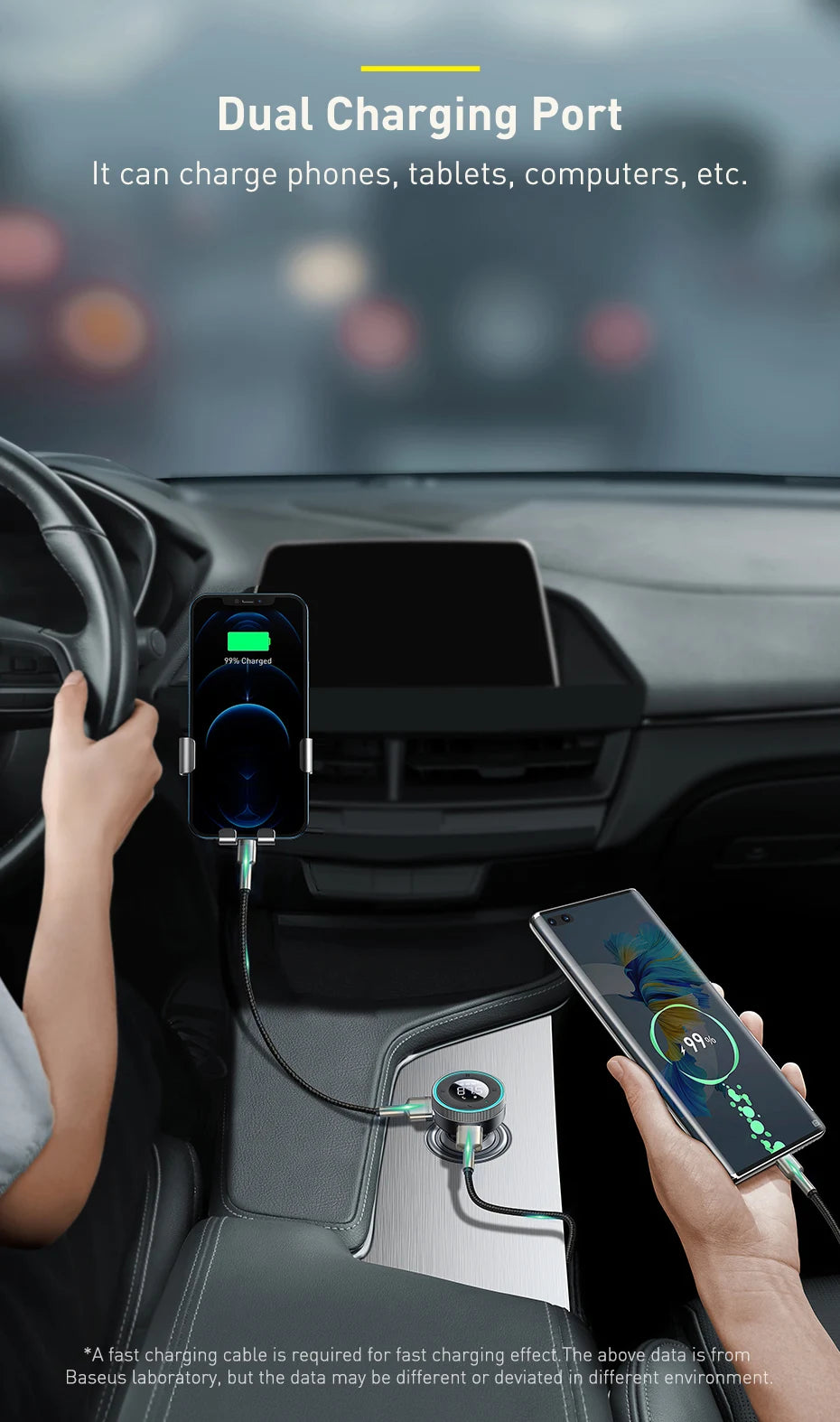 Baseus Bluetooth 5.0 FM Transmitter & Car Charger | Wireless Audio Hands-Free