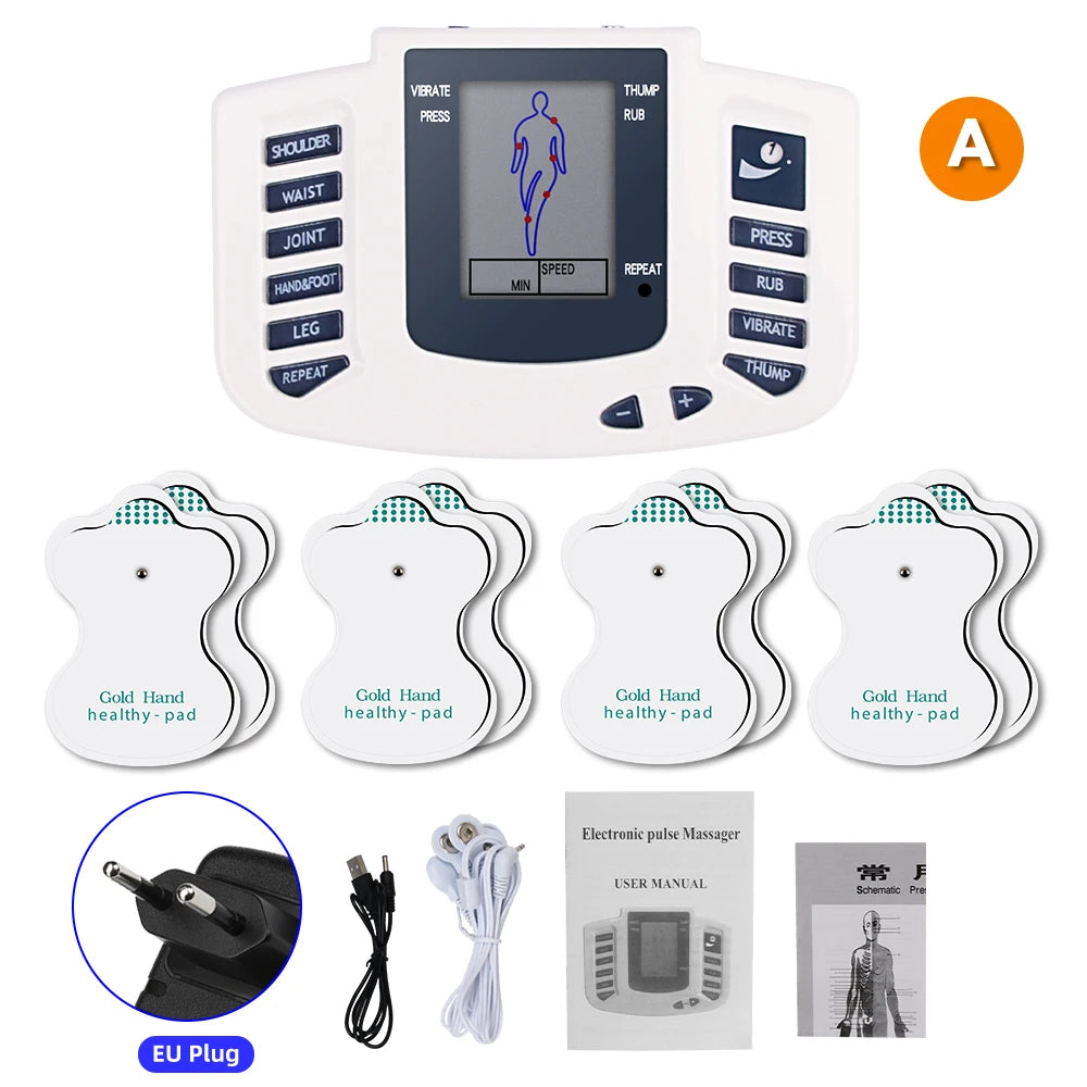 Full Body TENS EMS Muscle Stimulator with 16 Pads for Pain Relief & Recovery