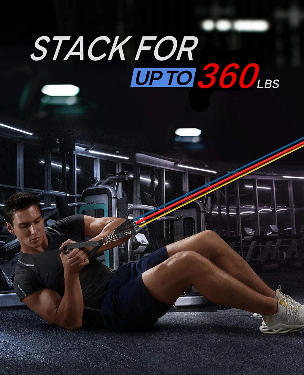 Workout Bar & Resistance Bands Set - Home Gym & Pilates
