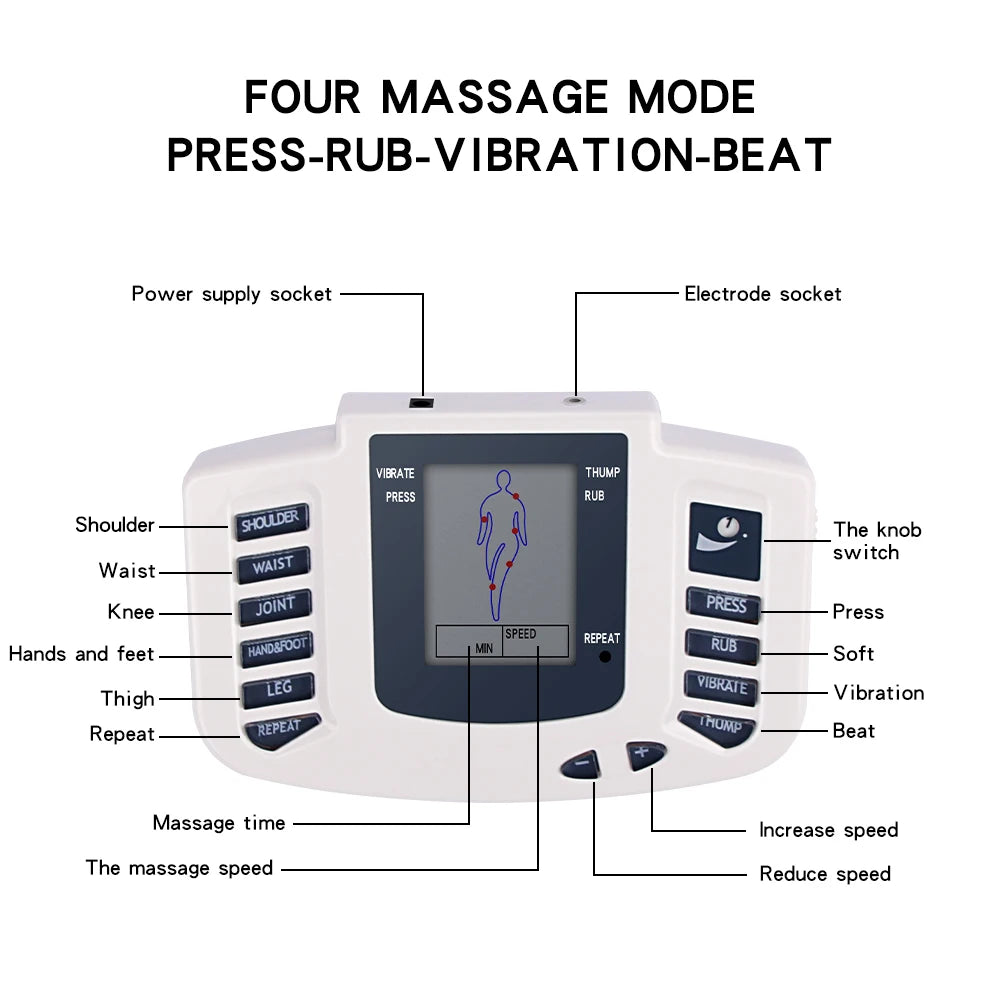 Full Body TENS EMS Muscle Stimulator with 16 Pads for Pain Relief & Recovery
