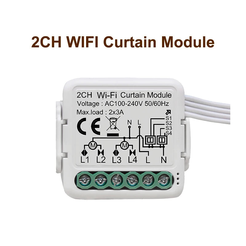 GIRIER Tuya Smart WiFi Curtain Module for Roller Shutters - Alexa & Google Home Compatible