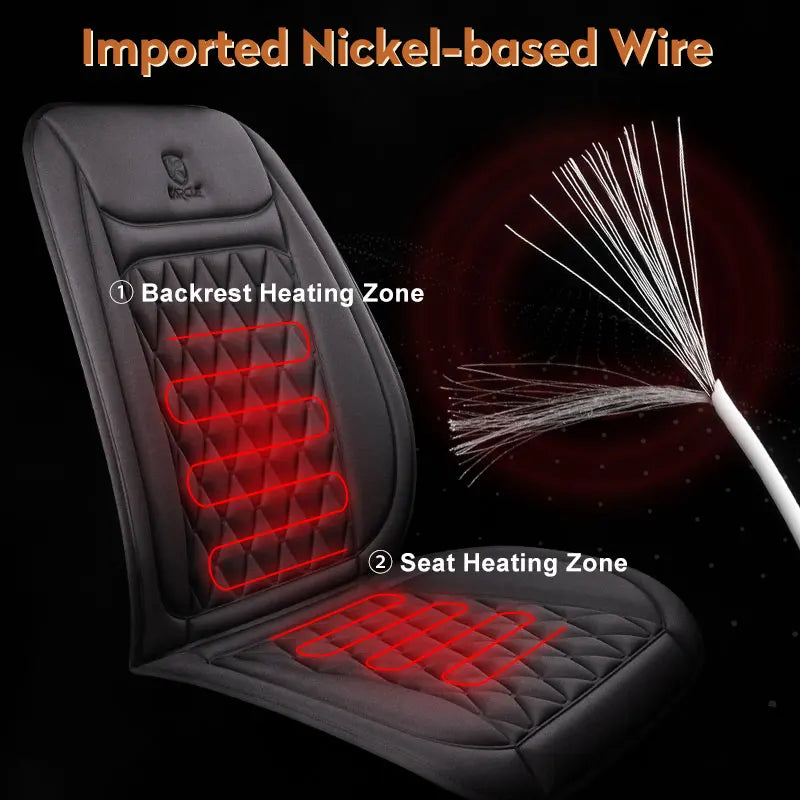 Heated Car Seat Cover | Quick Heat Seat Protector 12-24V