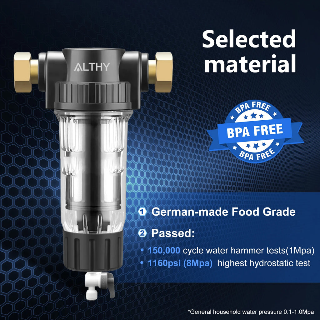 ALTHY Whole House Spin Down Sediment Water Filter Central Prefilter System