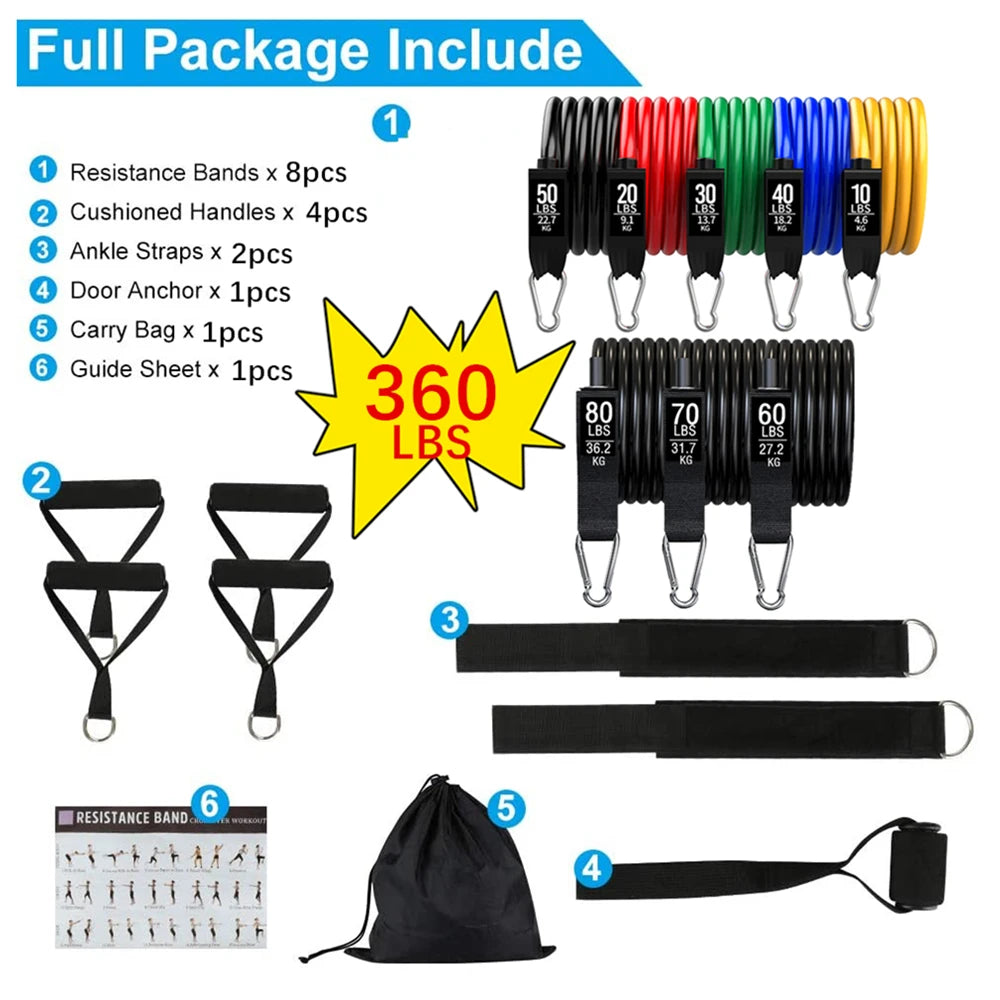 Workout Bar & Resistance Bands Set - Home Gym & Pilates