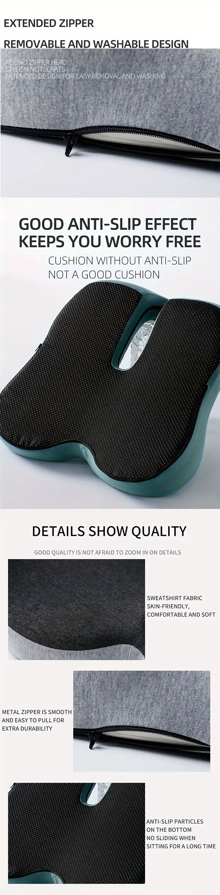 Memory Foam Lumbar Support Cushion - Car & Office Chair Pillow