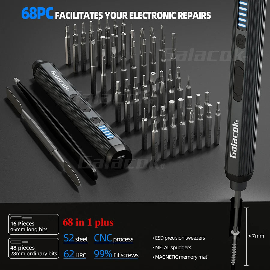 Precision Electric Screwdriver Set 68-in-1 for Mobile & Tablet Repair