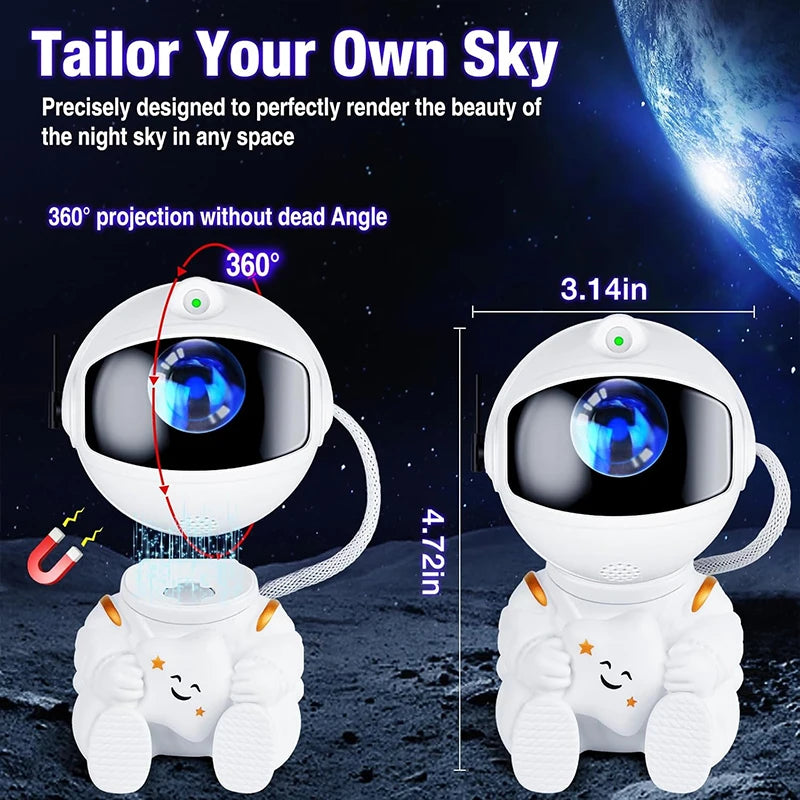 Astronaut Galaxy Projector Night Light - Stars Lamp for Kids Bedroom Decor
