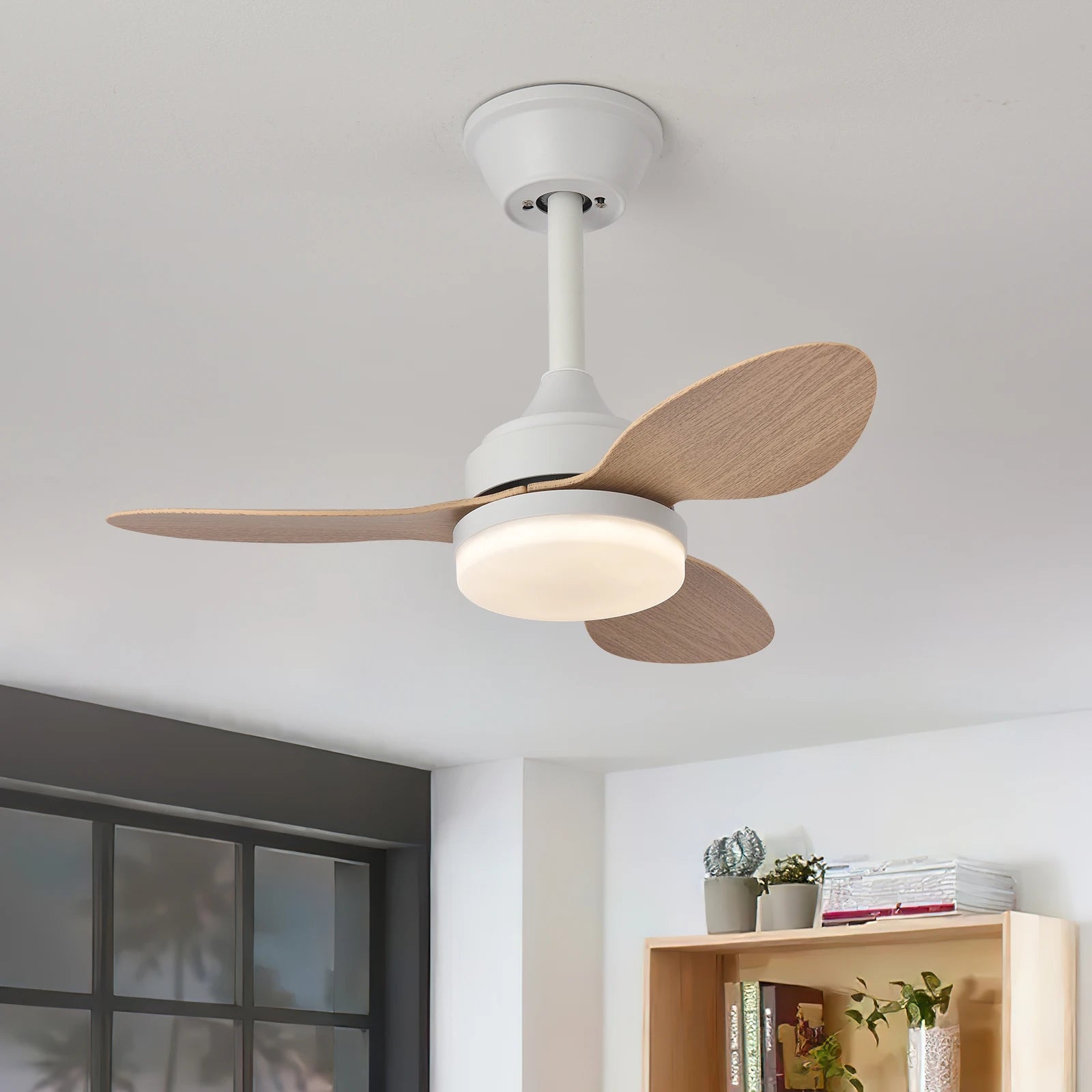 Low Profile Ceiling Fan with Light & Remote | 25"/42"/52" Indoor/Outdoor
