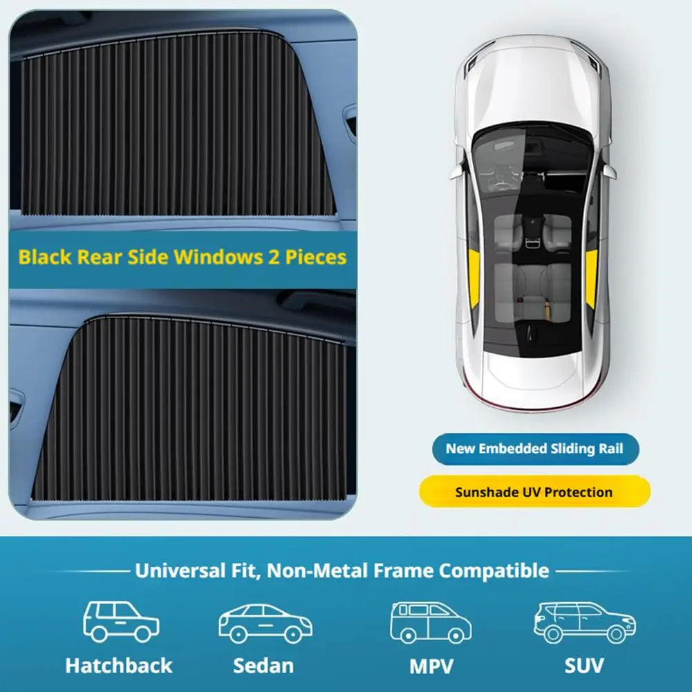 Car Window Sun Shade - Telescopic UV Heat Shield | 2/4 Pcs for Sedans & SUVs