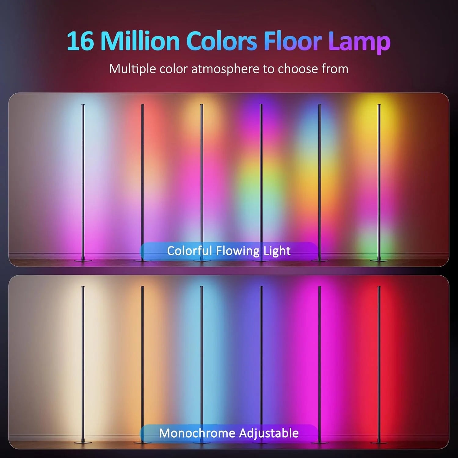 RGB IC Corner Floor Lamp with App & Remote - Smart LED
