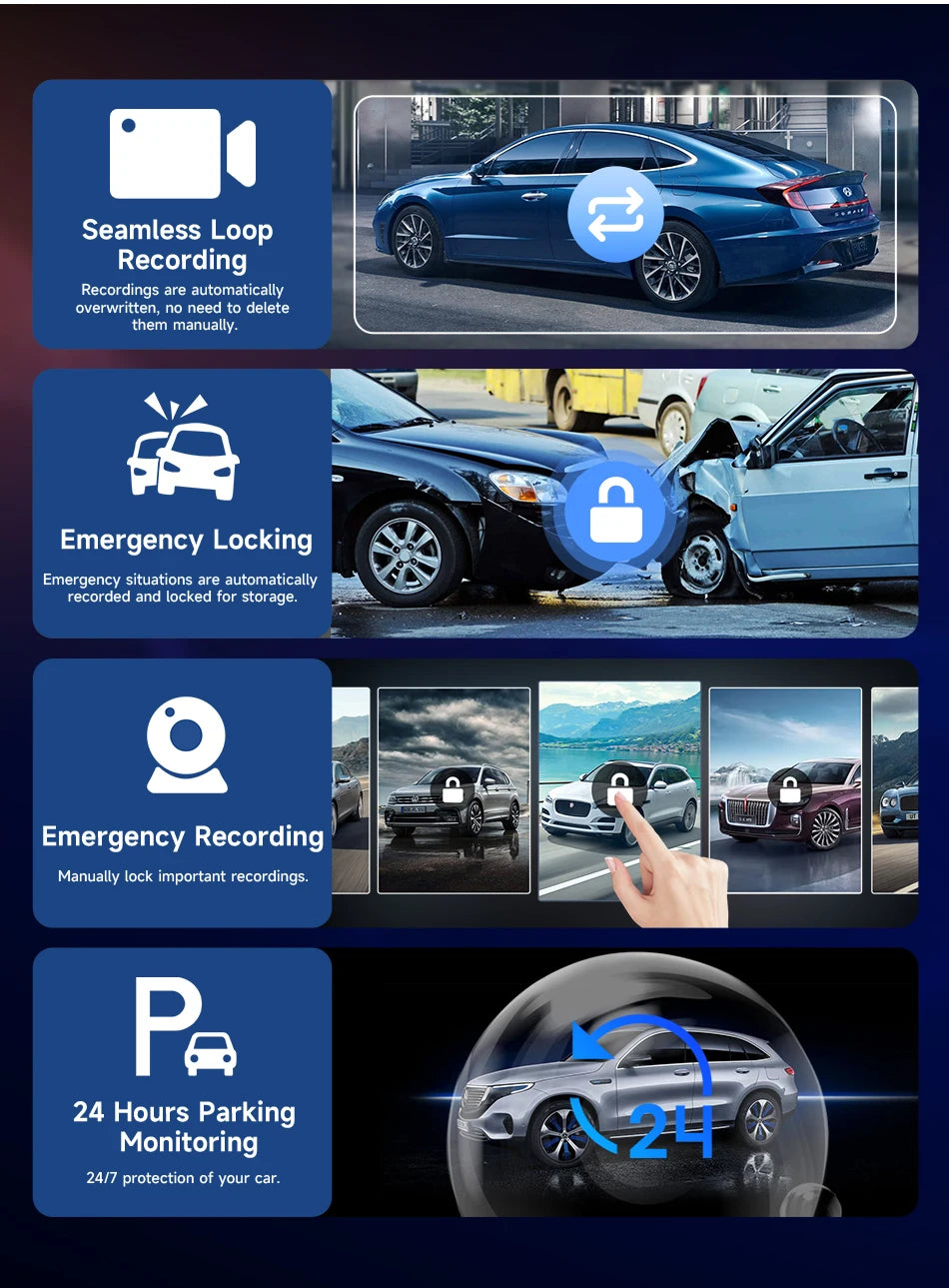 10/11.26" 4K Dash Cam with Wireless Carplay & Android Auto | GPS | Dual Lens