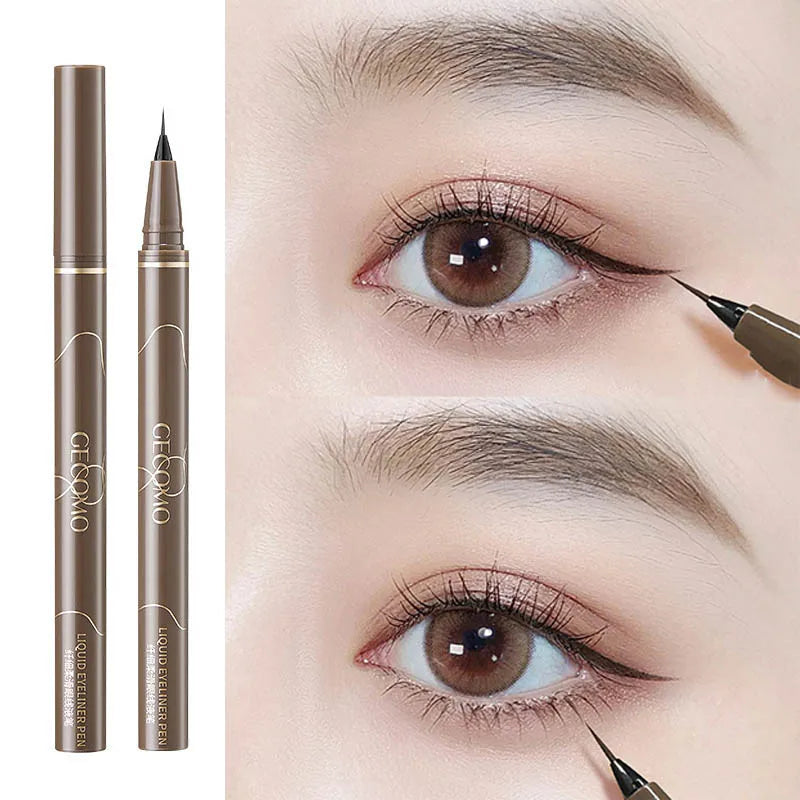 Ultra Thin Waterproof Lower Eyelash & Silkworm Eyeliner Pen - Black Brown