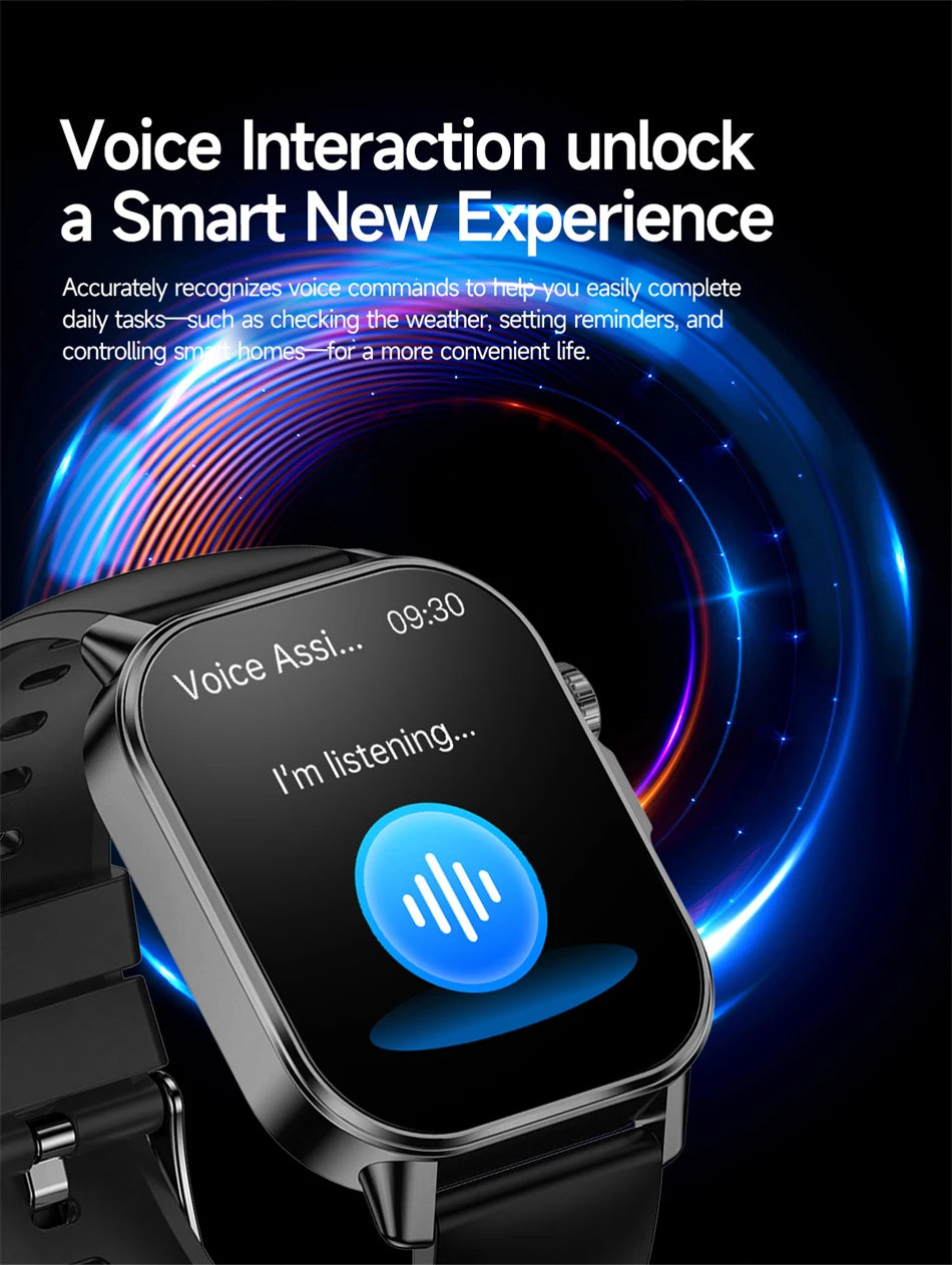 Vabena Men's ECG Smartwatch: Accurate Health Diagnosis with Blood Pressure, Oxygen, Fat, Uric Acid & Temp Monitoring