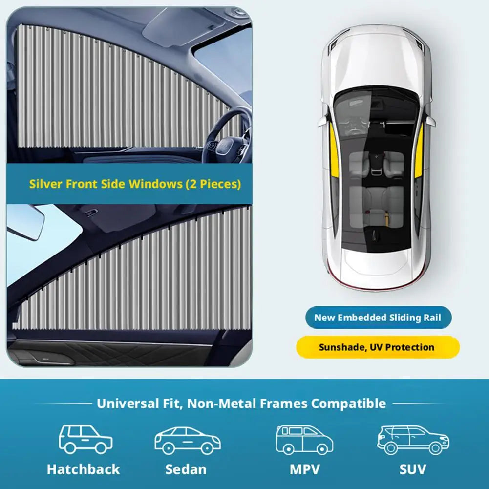 Car Window Sun Shade - Telescopic UV Heat Shield | 2/4 Pcs for Sedans & SUVs