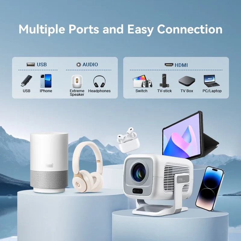 DITONG X3Plus HD Projector | Native 1080P 4K WIFI6 Android
