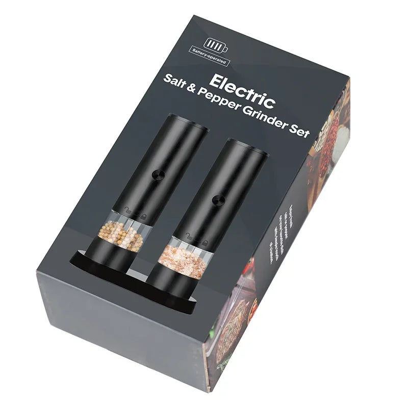 USB Rechargeable Electric Salt & Pepper Grinder - Adjustable Coarseness Mill