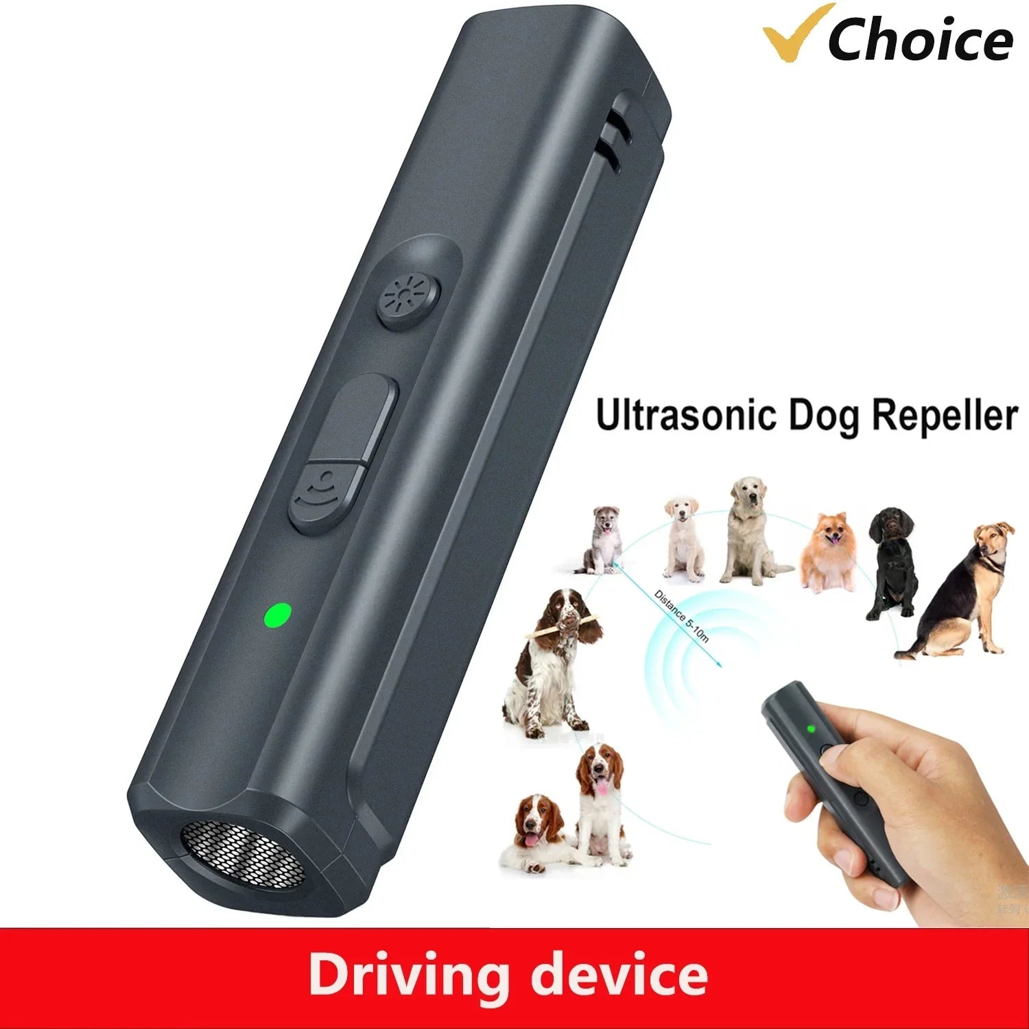 Powerful Ultrasonic Dog Barking Deterrent Device - Portable Anti-Bark Repellent