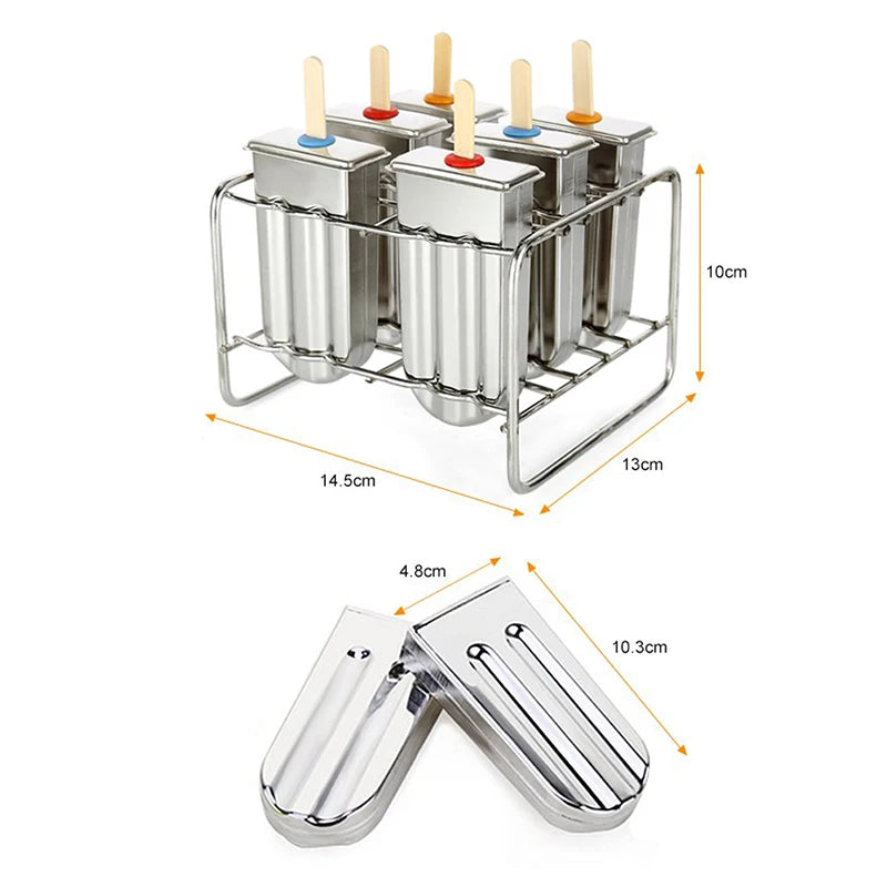 Stainless Steel Popsicle Mold Rack – Homemade Ice Cream & Lolly Maker Set