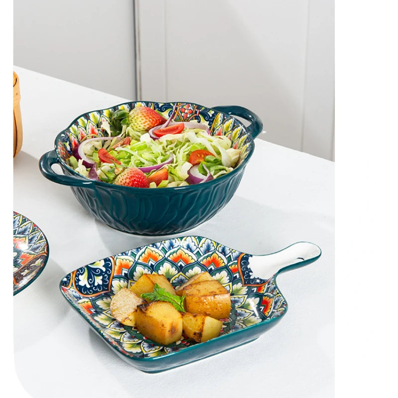 Bohemia Retro Ceramic Tableware Set for 4 | Elegant Dining