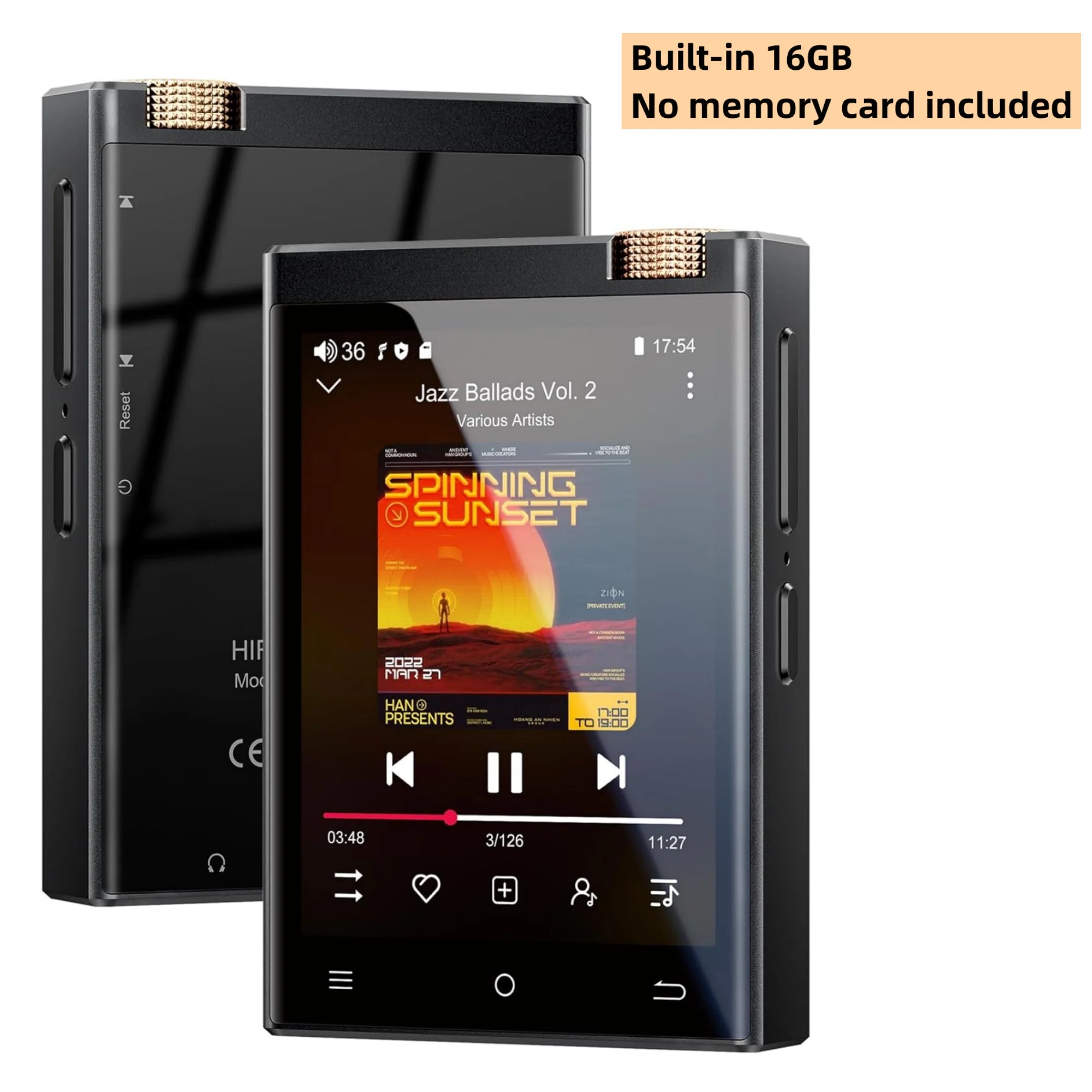 Vabena Hi-Fi MP3 Player - Oilsky Lossless DSD Audio, Bluetooth, WiFi, up to 1TB