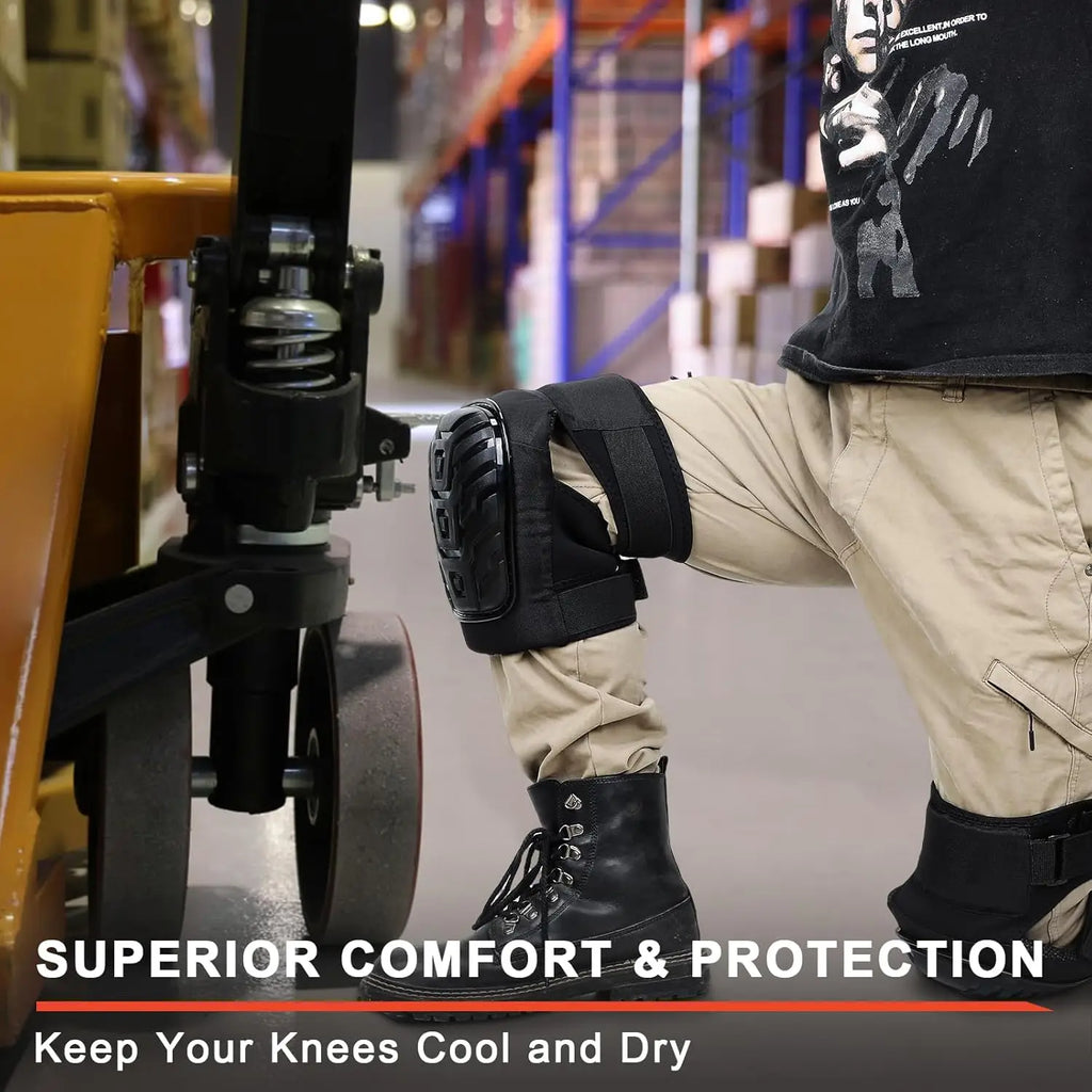 Professional Heavy Duty Gel Foam Knee Pads with Double Straps