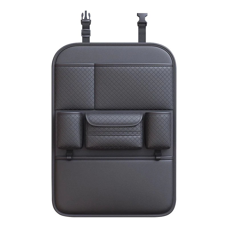 JFBONIN Car Seat Back Organizer - High-Capacity Storage & Anti-Kick Mat