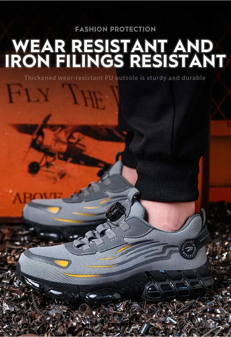 Vabena Lace-Free Steel Toe Safety Sneakers for Ultimate Work Comfort