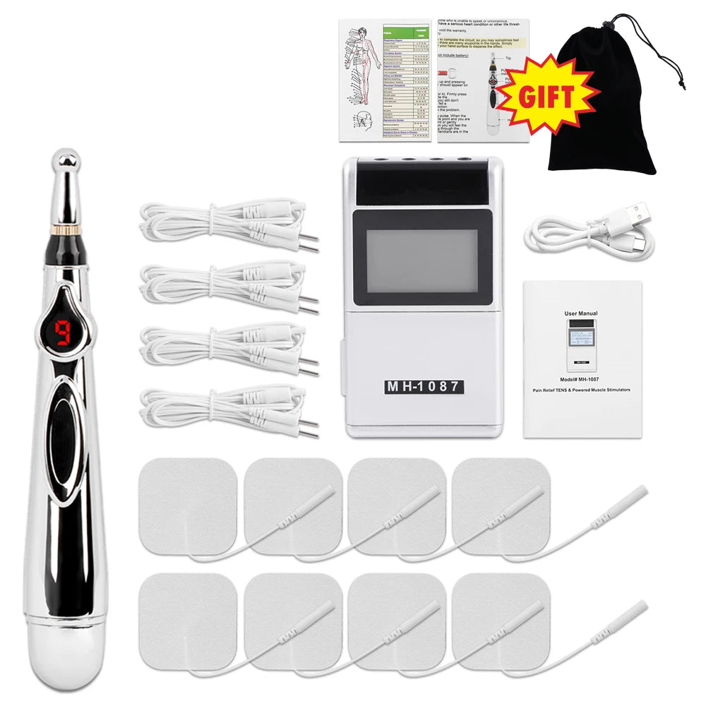Advanced TENS Muscle Stimulator & Massager for Pain Relief with Meridian Pen