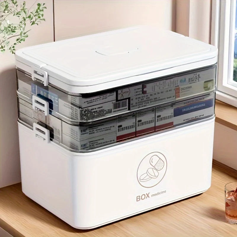 Compact 3-Tier Medicine Cabinet | Family Emergency Storage | Leak-Resistant Organizer