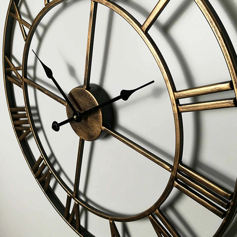 Modern Large Silent Wall Clock | Roman Numerals Home Decor