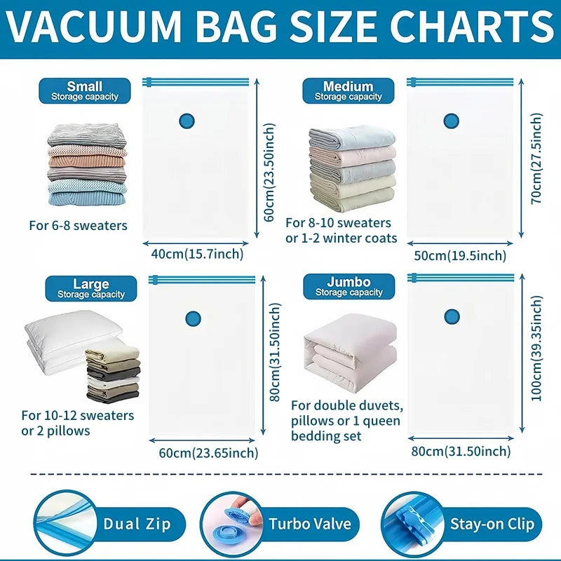 Vacuum Storage Bags 1-10 Pack | Space Saver for Comforters & Travel
