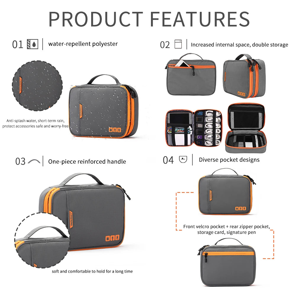 Travel Cable Organizer Bag - Portable Electronic Accessories Pouch